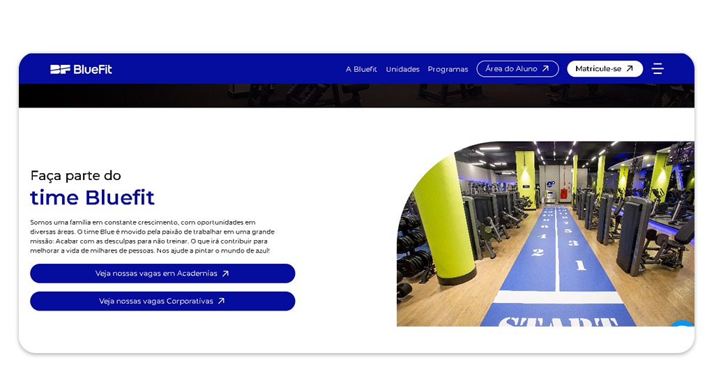 Vagas na Bluefit Academia