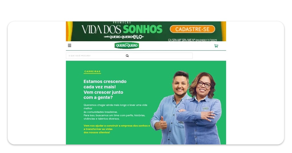 Vagas nas lojas Quero-Quero