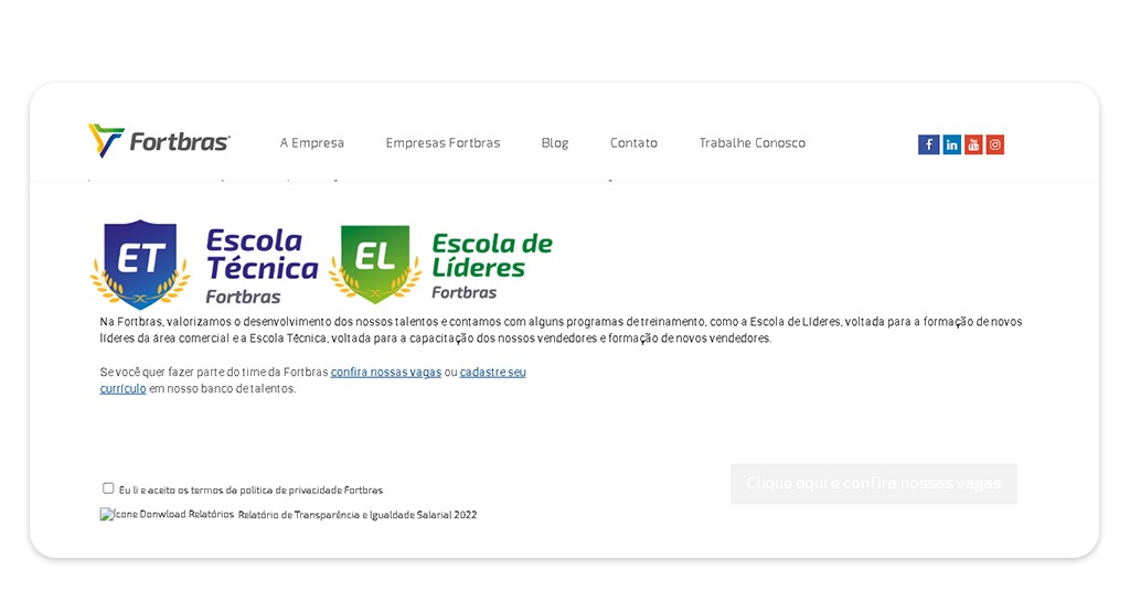 Vagas para trabalhar na Fortbras