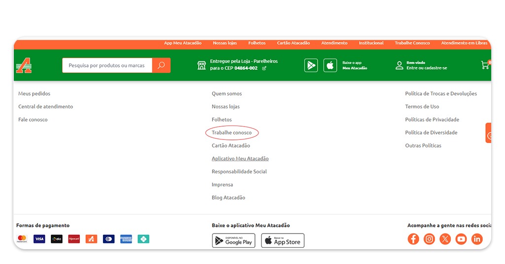 Vagas de emprego no Atacadão