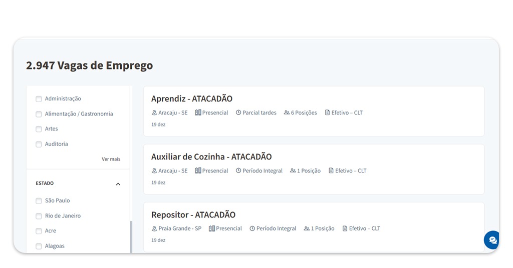 Vagas de emprego no Atacadão
