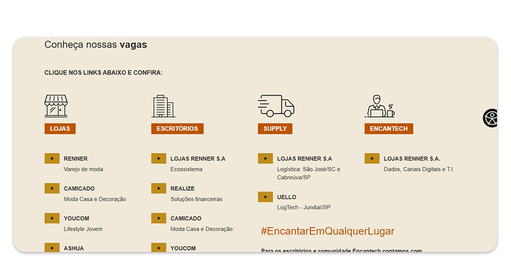 Vagas de emprego na Renner