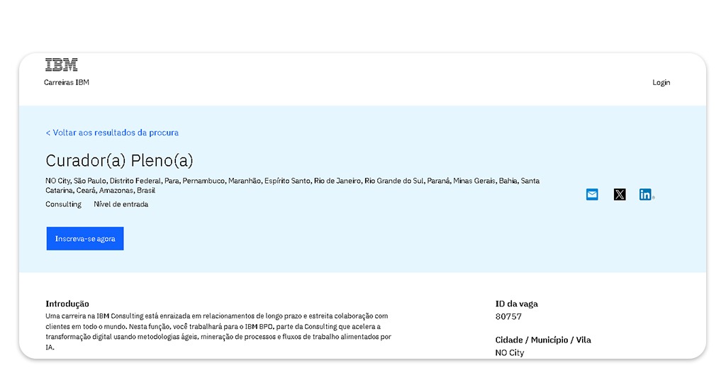 Vagas para trabalhar na IBM