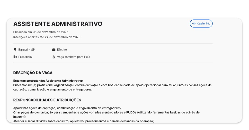 Vagas para trabalhar na Total Express