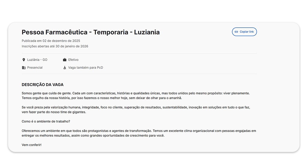 Vagas nas farmácias Pague Menos