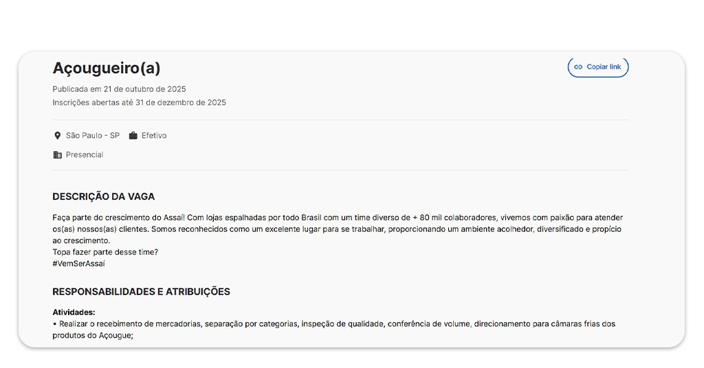 Emprego no Assaí Atacadista