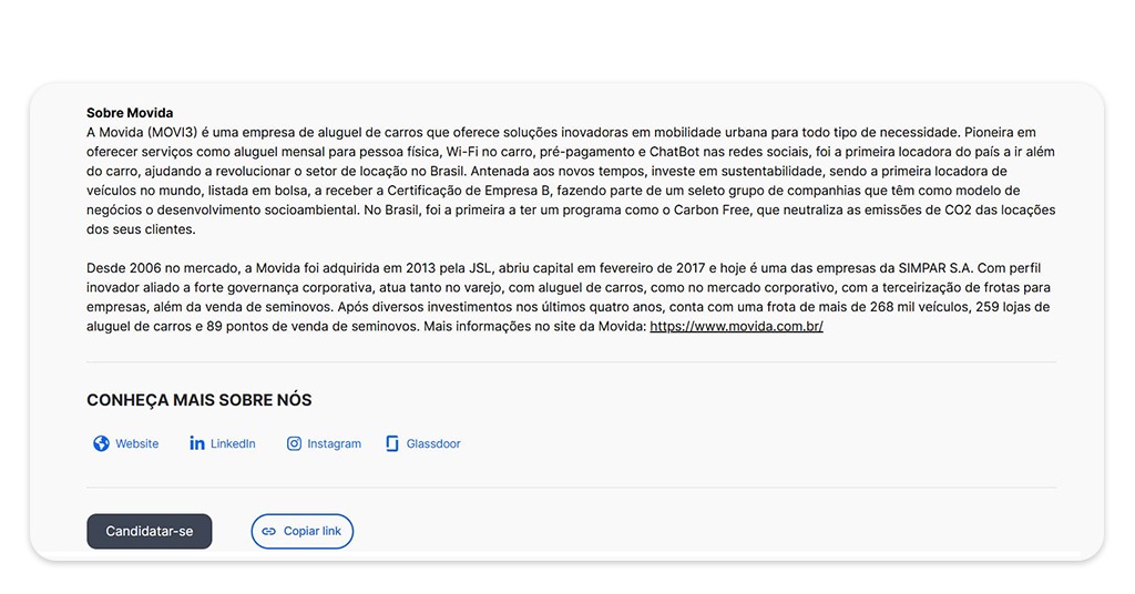 Vagas abertas na Movida