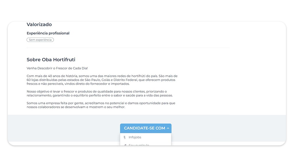 Vagas de emprego Oba Hortifruti