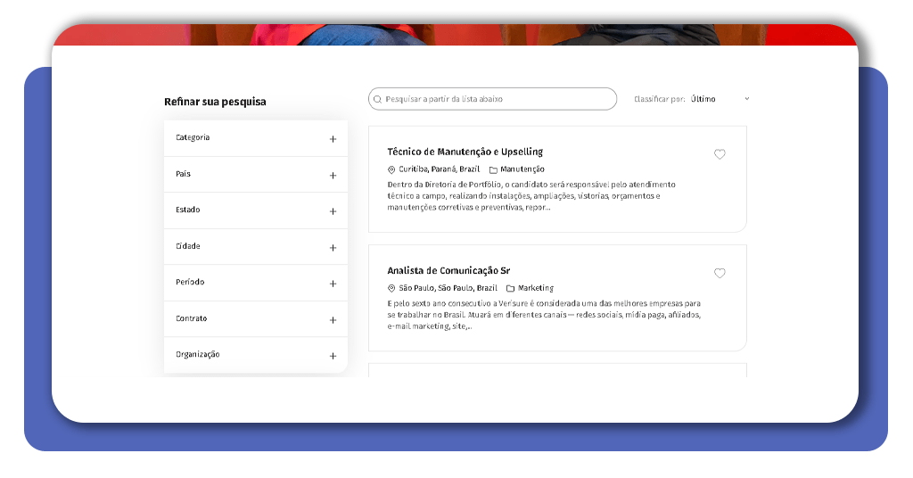 Vagas disponíveis na Verisure