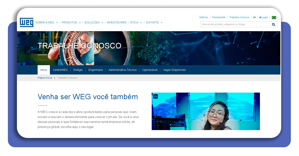 Vagas técnicas e administrativas na WEG