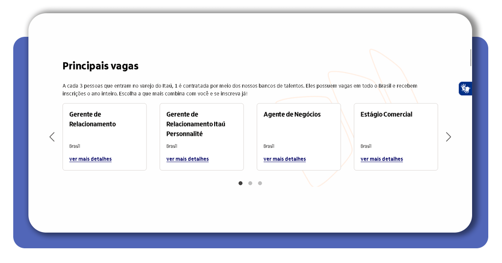 Vagas para trabalhar no Itaú