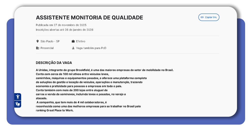 Vagas de emprego na Unidas