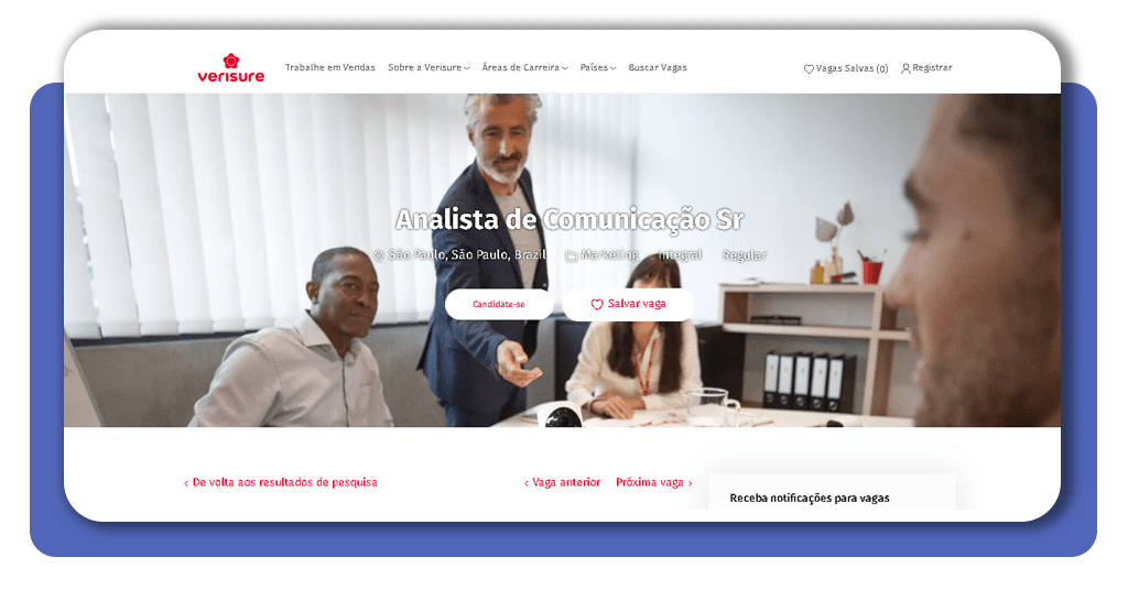 Vagas disponíveis na Verisure