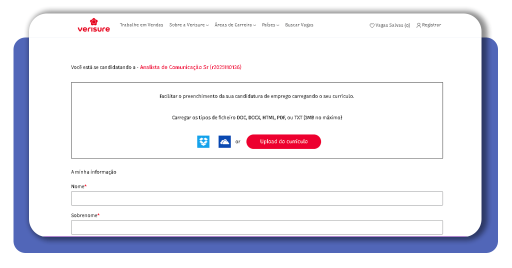 Vagas disponíveis na Verisure