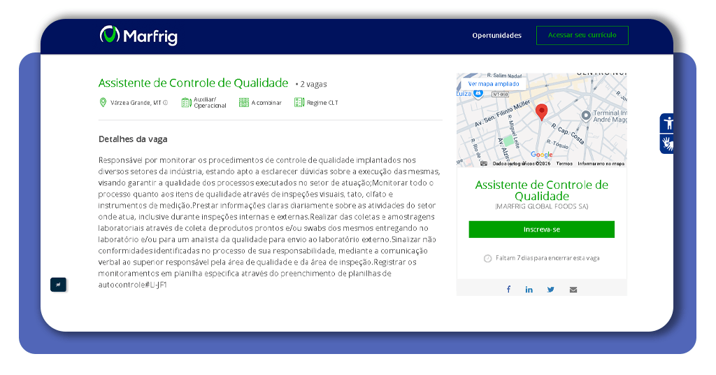 Vagas para a indústria da Marfrig