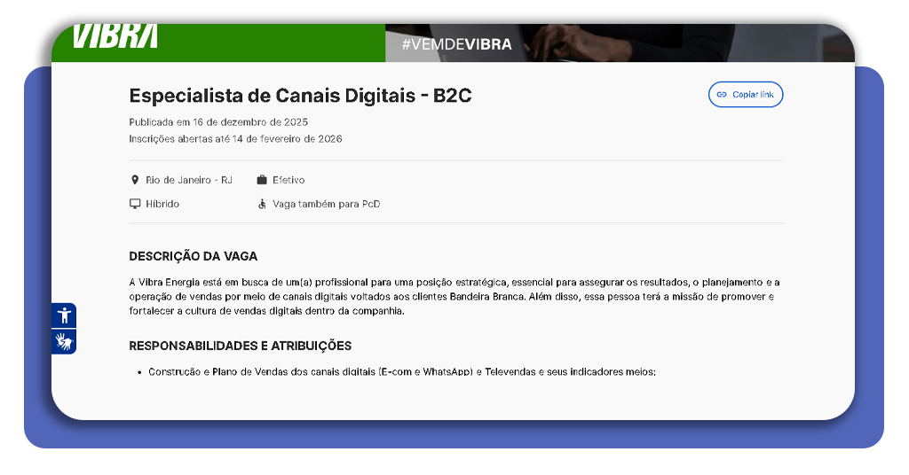 Vagas para trabalhar na Vibra Energia