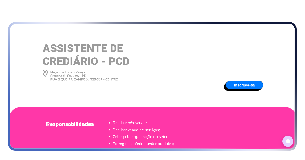 Vagas PcD na Magazine Luiza