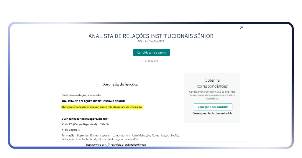 Vagas para trabalhar na Vale