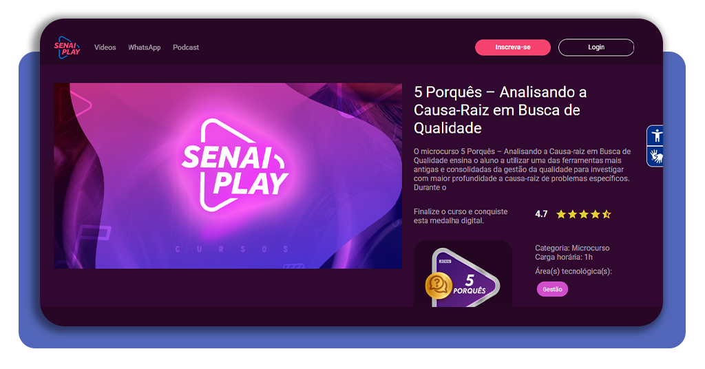 Curso gratuito no SENAI