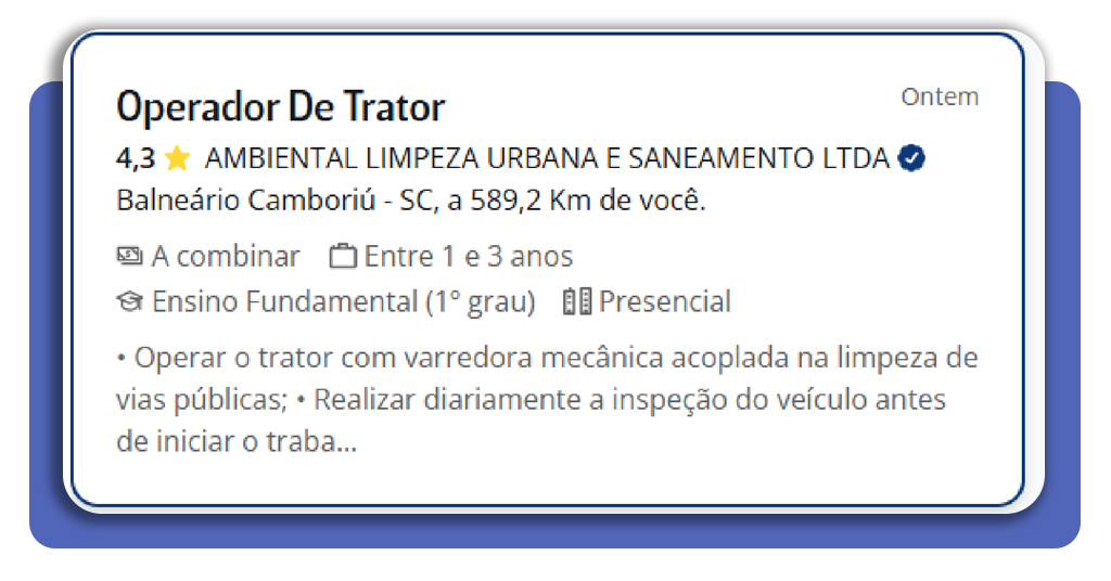 Vaga para trabalhador rural