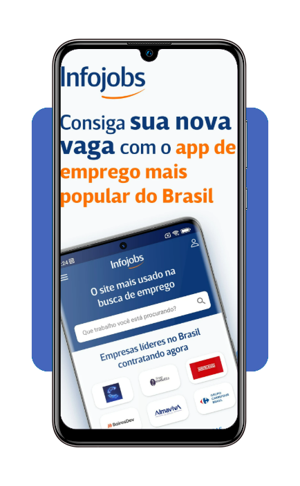 O app InfoJobs permite buscar e se candidatar a vagas de operador de máquinas pesadas pelo celular, com filtros por cidade, salário e tipo de contrato.