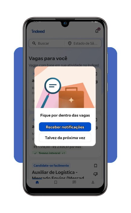 Configuração de notificações do Indeed