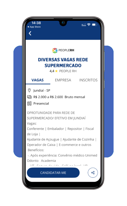 Tela de detalhes da vaga no InfoJobs com botão de candidatura
