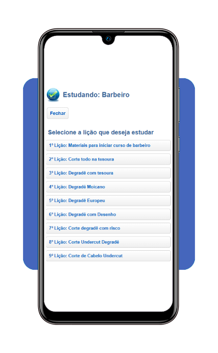 Interface do curso com módulos liberados