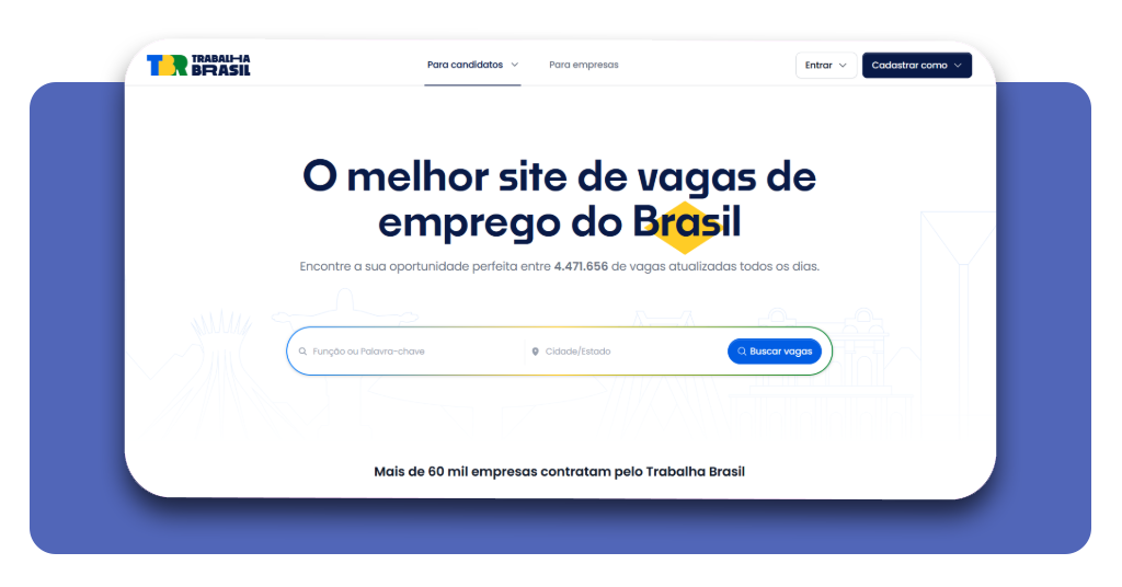 Plataforma de empregos Trabalha Brasil