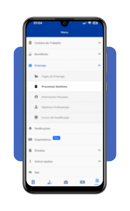 Acompanhamento de candidaturas no app Carteira de Trabalho Digital