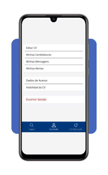 Tela de edição de currículo no aplicativo Infojobs