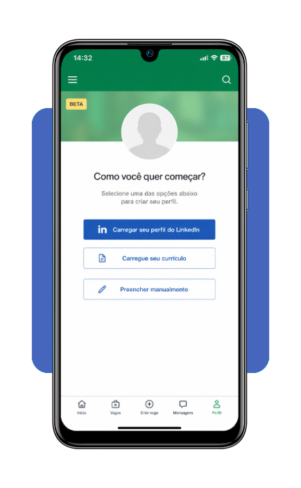 Tela de criação de conta no app Glassdoor