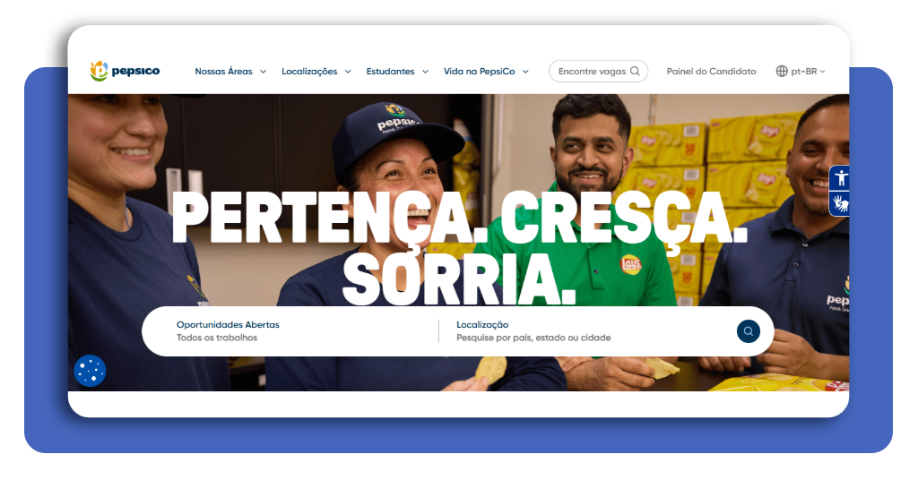 Portal de recrutamento oficial da PepsiCo