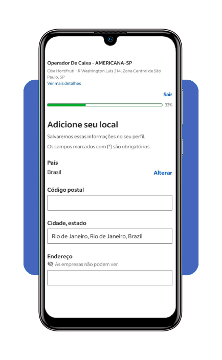 Tela de candidatura e configuração de alertas de vagas no Glassdoor
