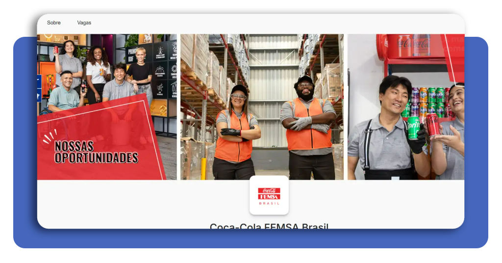 Tela inicial do portal da Coca-Cola FEMSA na Gupy