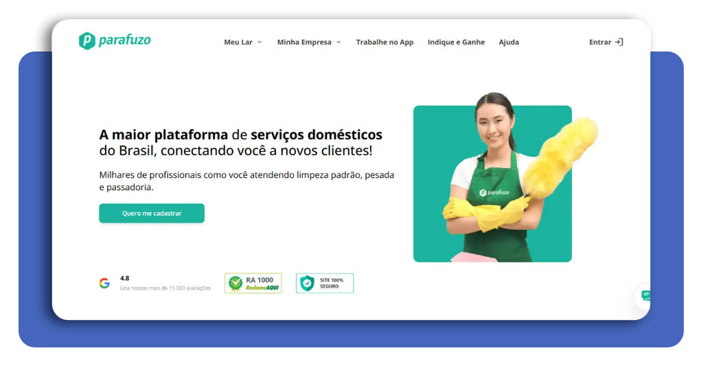 Passo 2 cadastro Parafuzo: acessar o site oficial