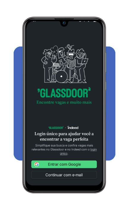 Tela de cadastro do app Glassdoor