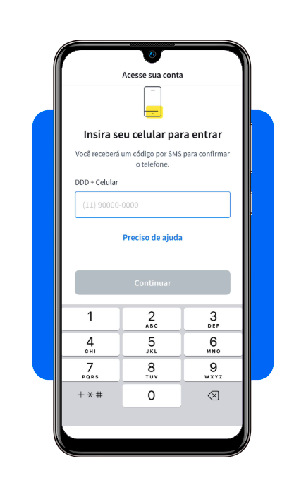 Tela de cadastro com número de celular no GetNinjas