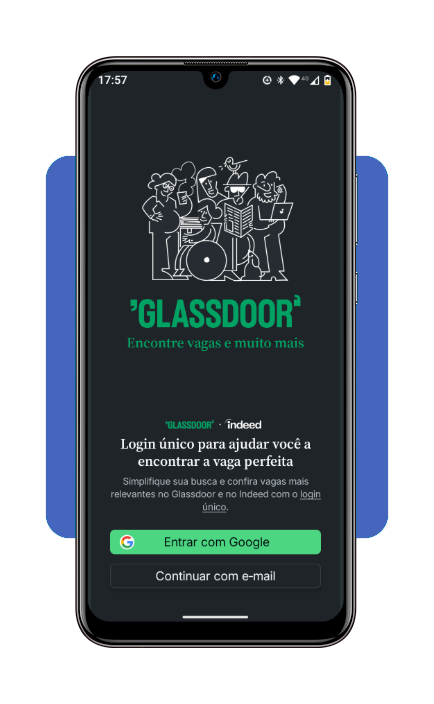 Tela de cadastro do aplicativo Glassdoor