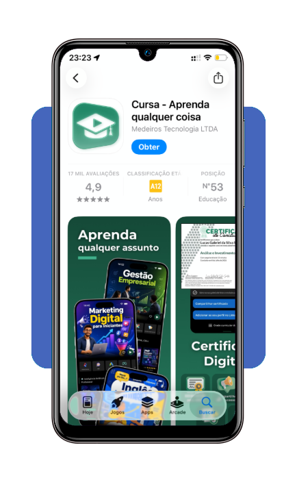 Tela de cadastro do aplicativo Cursa no celular