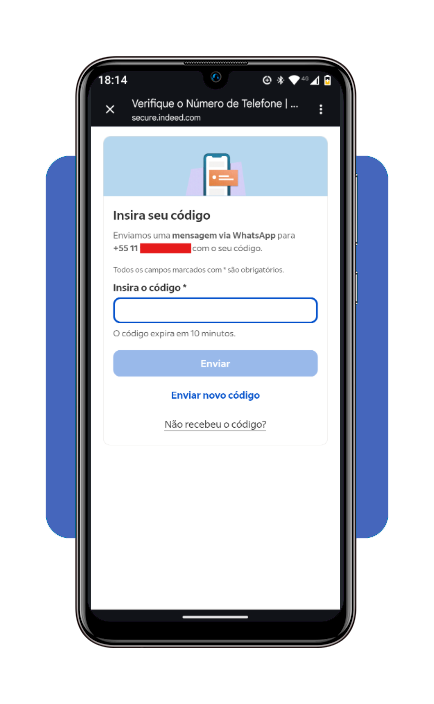 Tela de confirmação de identidade no app Glassdoor