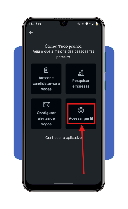 Tela de criação de currículo no app Glassdoor