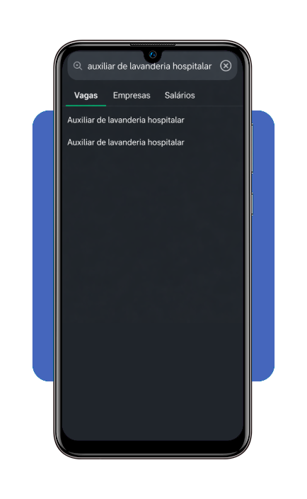 Busca por vaga de auxiliar de lavanderia hospitalar no app Glassdoor