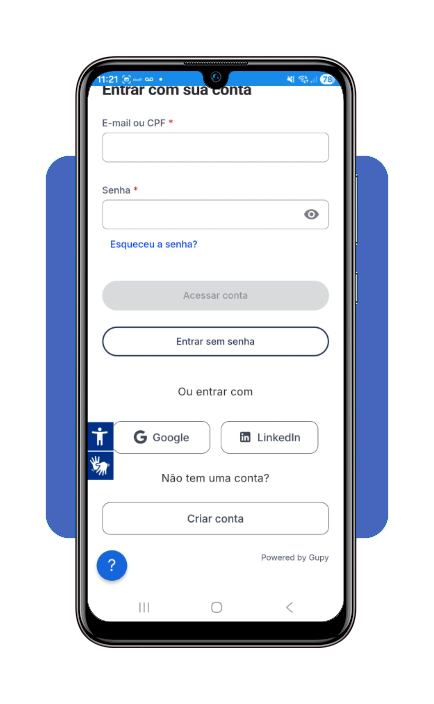 Tela de criação de conta no portal da Coca-Cola FEMSA