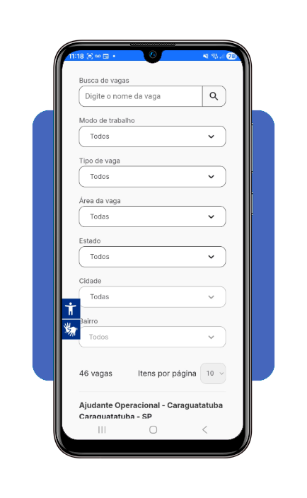 Formulário de busca de vagas no portal da Coca-Cola FEMSA