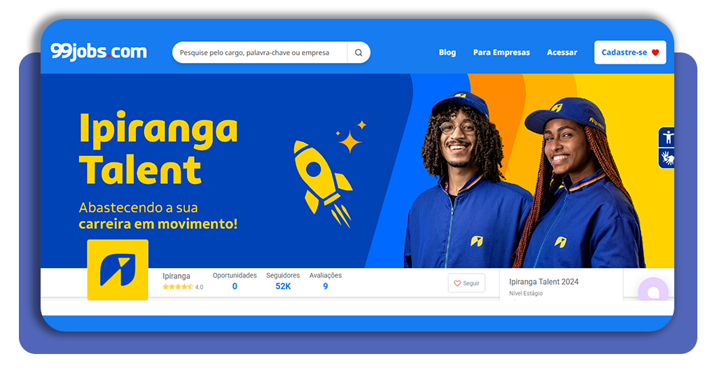 Passo 4 - Busque por oportunidades no Programa de estágio Ipiranga Talent