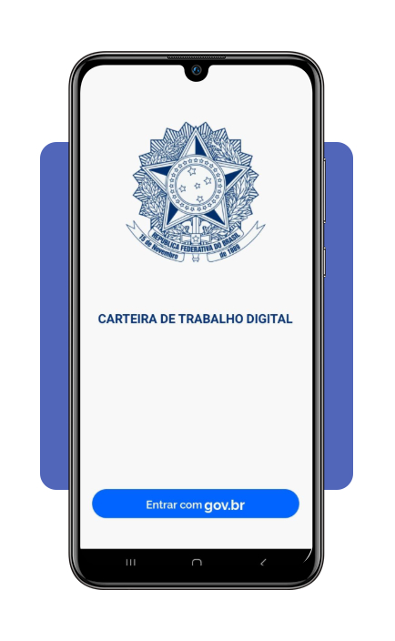 Tela de login do aplicativo Carteira de Trabalho Digital