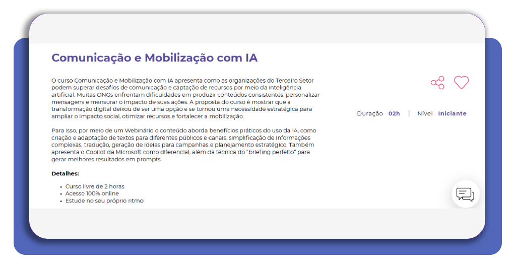 Botão de matrícula em curso gratuito na plataforma Fundação Bradesco