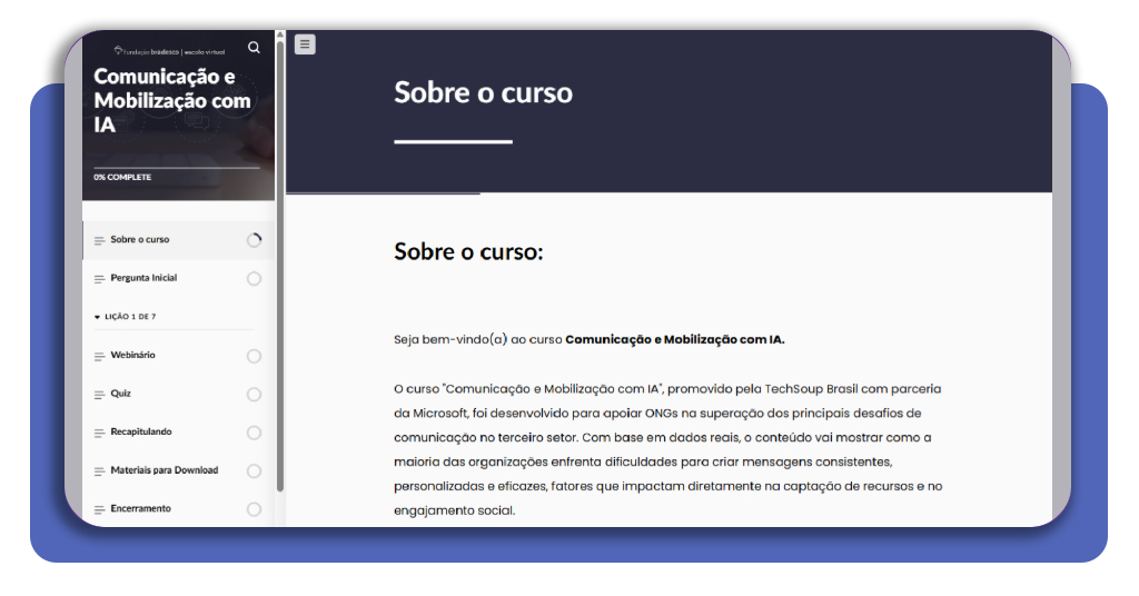 Certificado digital emitido após conclusão de curso gratuito online