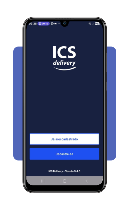 Tela de cadastro do aplicativo ICS Delivery